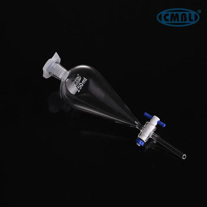 250ml Glass Separating Funnel 3.3 Borosilicate Glass Lab Glassware PTFE