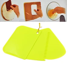 3 шт. скребок для крема неправильные зубные края DIY скребок для украшения торта помадка, кондитерские изделия ножи, выпечка шпатели Инструменты для выпечки