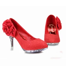 —2017NEW Women Wedding Shoes Red Bottoms Platform Wedge High Heels Sexy Woman Pumps Ladies Pointed Toe Bridal Single shoes