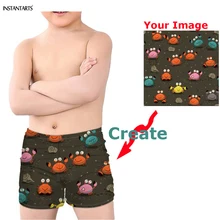 INSTANTARTS Новые Мальчики Купальники Горячая игра характеристики ковриков с печатью под заказ, купальный костюм для детей Детское купание пляжные шорты От 5 до 14 лет