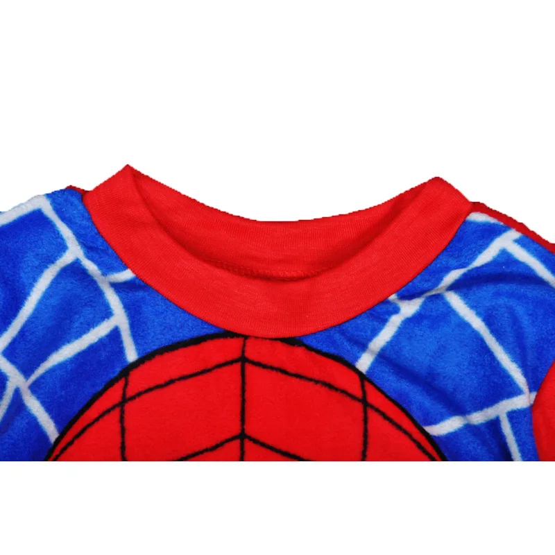 Пижамы для мальчиков. Сезон:осень Комплект осенней детской пижамы для мальчиков с изображением человека-паука: футболки с длинным рукавом и штаны