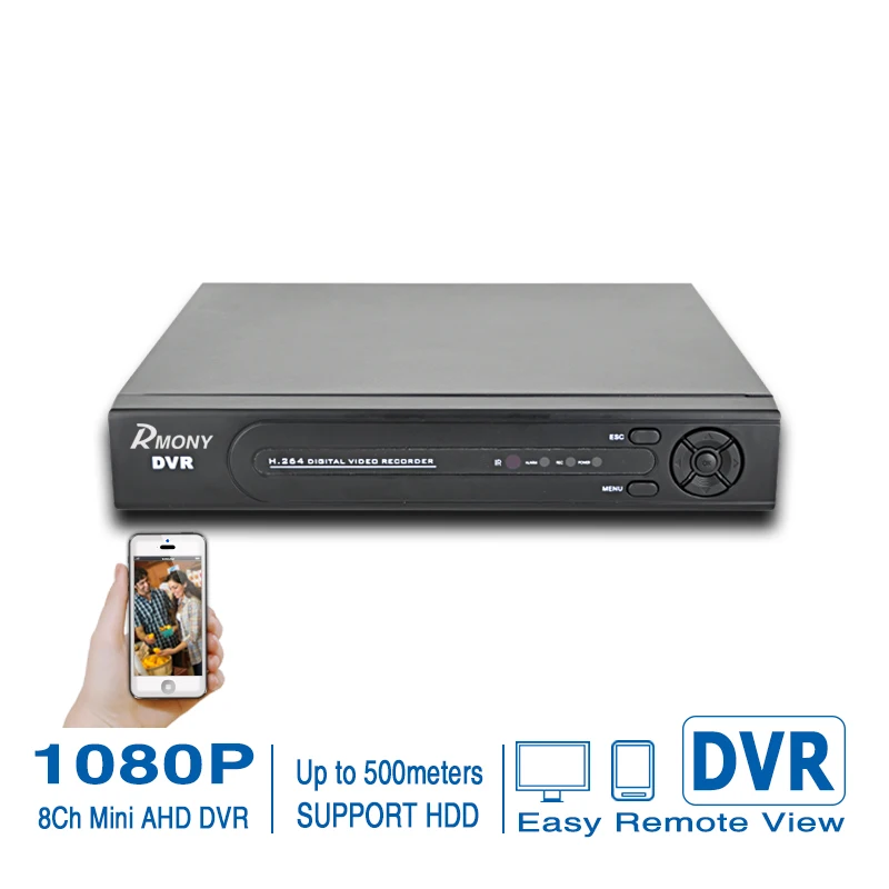Full HD 1080P CCTV DVR 8CH hybrid AHD video recorder For IP Camera ONVIF H.264 HDMI output Surveillance DVR DHL free shipping