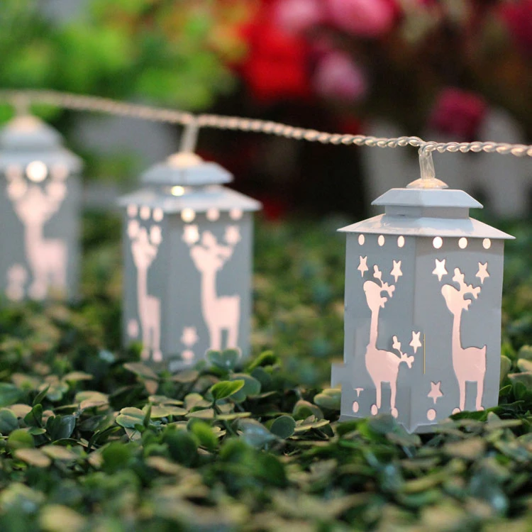 

20 Led 7.5cm Fairy Elk Lanterns Operated String Lights 1m LED Decoration For Christmas Garland New Year Wedding gerlyanda 2018