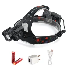 

Headlamp 15000 Lumen led head touch Forehead Flashlight 3 Head Lamp Touch Fishing Lantern2*18650 Battery front lamp