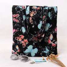 2 слоя сумка для покупок из чистого хлопка+ подкладка из хлопка эко многоразовые сумки бабочка L234