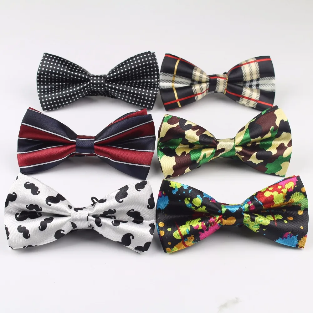 

Mens Bow Tie Character Bowtie Smooth Camouflag Necktie Soft Polyester Butterfly Festival Decorative Pattern Paisley Striped Ties