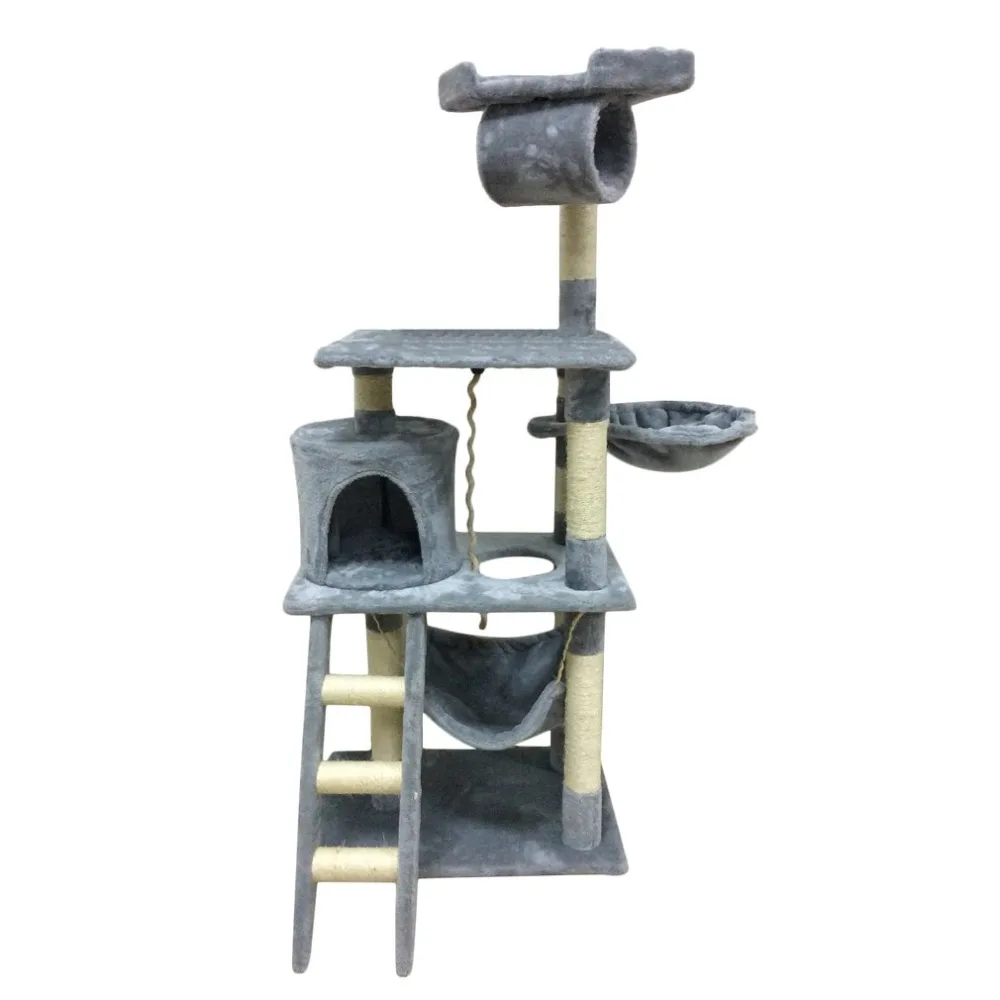 

141cm Cat's Tree Tower Pets Animal Play Tree Funny Scratching Tree Scratcher Chewing Climbing Jumping Toy Protect Furniture