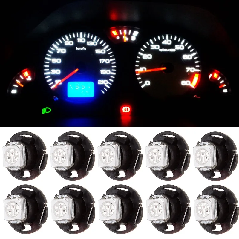 100pcs T4.7 5050 SMD LED Car Board Instrument Panel Bulb lamp 12V White