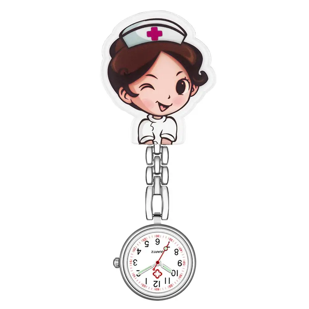 

Watch Waterproof Retro Mini Student Girl Hanging Watch Digital Quartz Clip Type FOB Nurse Doctor Hanging Female lady's luminous