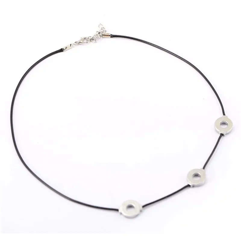 

12pcs/lot Wholesale Anime Naruto Uchiha Itachi Necklace Titanium Steel Cosplay 3 Loops Necklace Women Choker Ethnic Men Jewelry