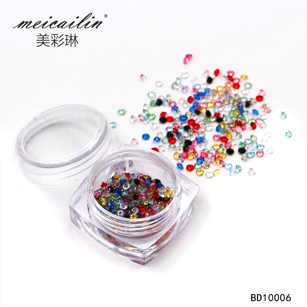 Meicailin Wholesale 150 pcs pack Crystal Multi-color 3D Nail Art Decorations Rhinestones For Nails Stone DIY Micro Diamond (7)