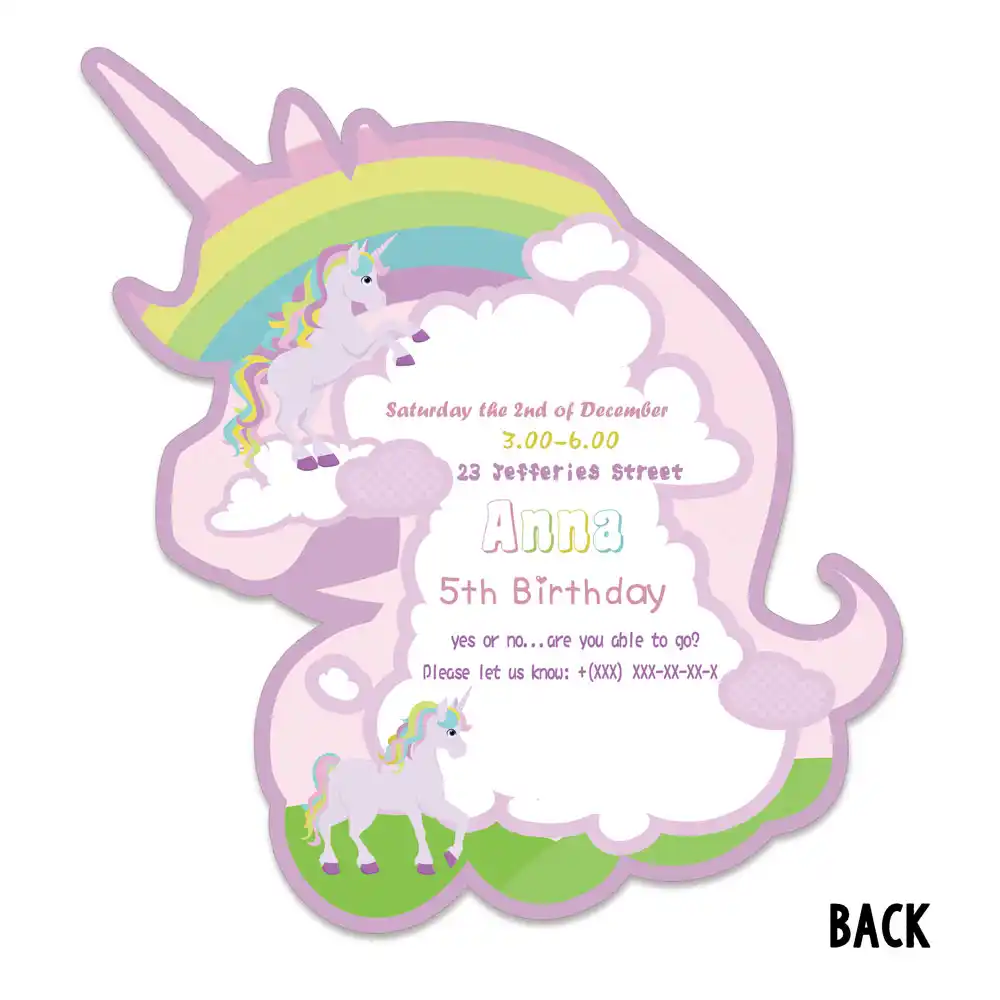 rainbow unicorn theme invitations card unicorn birthday party supplies birthday party decorations kids event birthday invitation invitation bday card