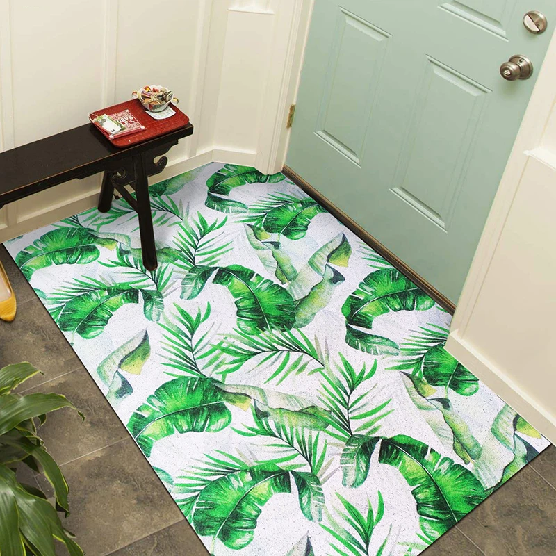 

Nordic fresh forest PVC stretch wire loop mat DIY Entry door mat custom made Outdoor balcony carpet waterprrof non-slip rug