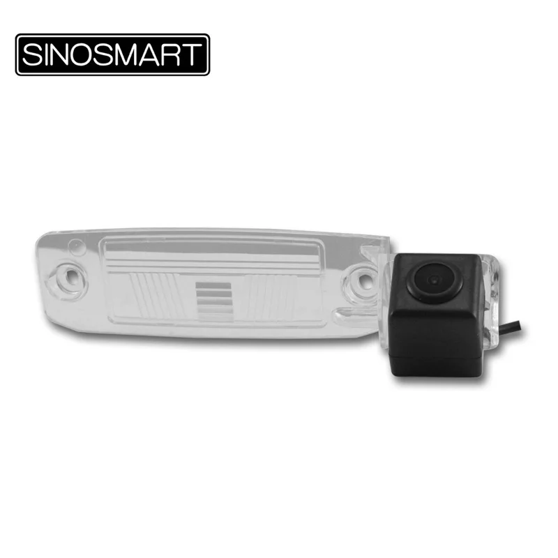 

SINOSMART In Stock Car Reversing Parking Backup Camera for KIA Sportage Firm Installation in Number Plate Light Hole Waterproof