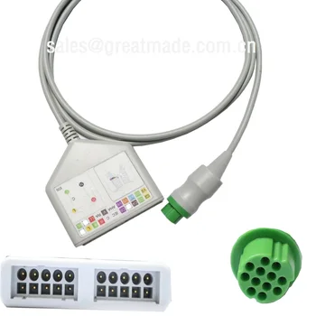 

Compatible Datex-Ohmeda S/5 10-lead Trunk cable 12pin connector