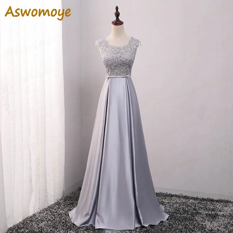 Elegant Evening Dress Long 2018 Appliques Banquet Party Dress Stunning Satin Prom Dresses Robe De Soiree vestido de festa