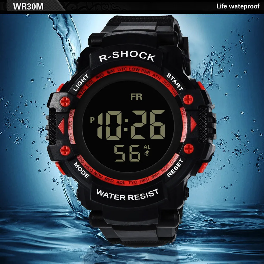 

Men Sports Clock Digital LED Waterproof Wrist Watch Luxury Men Analog Digital Military Army Elegant Mens Watch Electronic Clock
