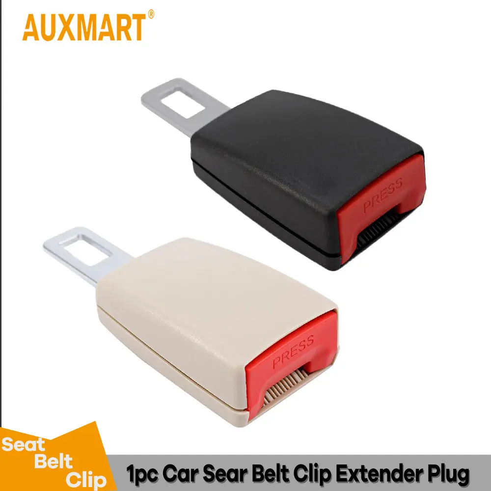 Auxmart 1pcs Universal Car Seat Belt Clip Extender Black Beige Safety Belts Plug Automobile