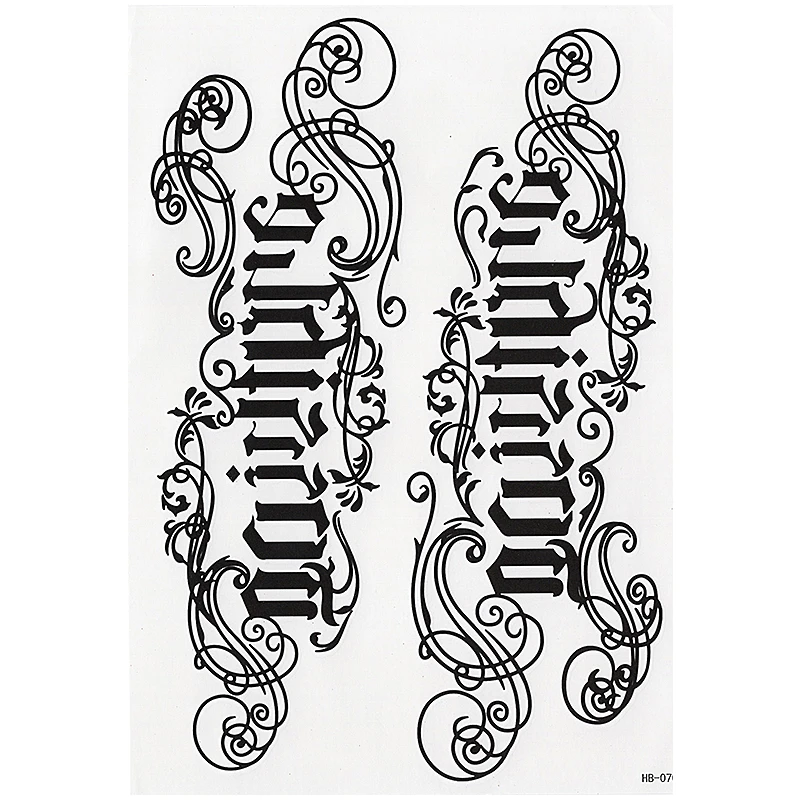 

BLACK LETTERS TEMPORARY TATTOOS, SET, ALPHABET, ARM, FINGER, MENS, WOMENS, KIDS, BLACK