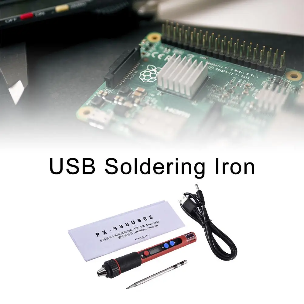 

Superb Quality PX988 USB 5V 10W LCD Digital Internal Heating USB Soldering Iron Set Temperature Adjustable Mini Woodworking Tool