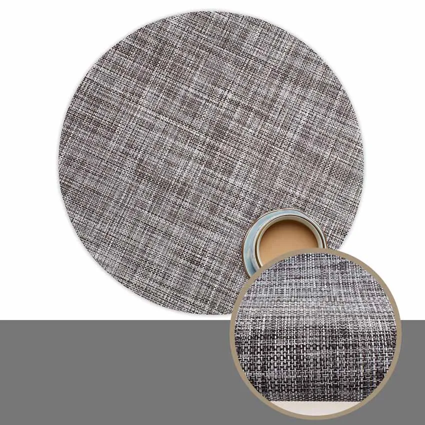 

Round PVC Non-slip Painting Placemats Modern Europe Style Table Mat Adiabatic Can Be Washed Coffee Table Pad Estera De Tabla