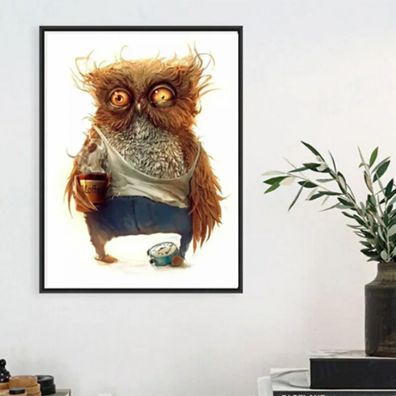 

High Quality 5D Diamond Painting Resin 35X35cm Europe Mosaic Owl Needlework Embroidery Home Decor