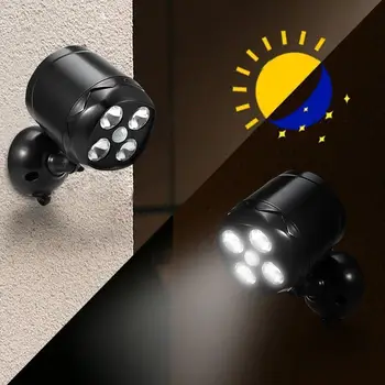 

4 LED Motion Sensor Night Light Spotlight 600Lumen Weatherproof Wireless Security Wall Light