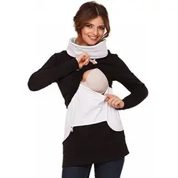 Мода мам зима Одежда для беременных Грудное вскармливание Топы кормящих топ утолщенной потепление длинным рукавом для беременных свитер с