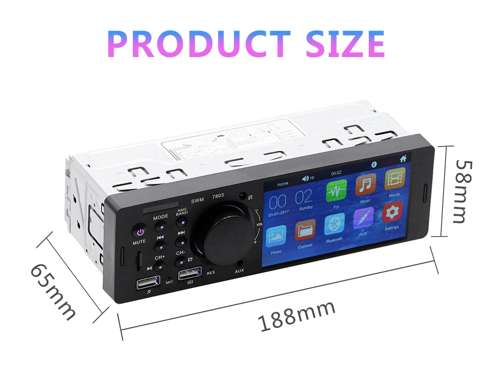 1 Din Car Radio FM Autoradio Bluetooth Multimedia MP3 MP5 Player 4.1" Inch Car Stereo 12V Auto Audio USB Remote Control