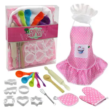 

Complete Kids Cooking Baking Toy Set Role Plays Kitchen Utensils Baking Tools Cake Apron For Babies Birthday Gifts