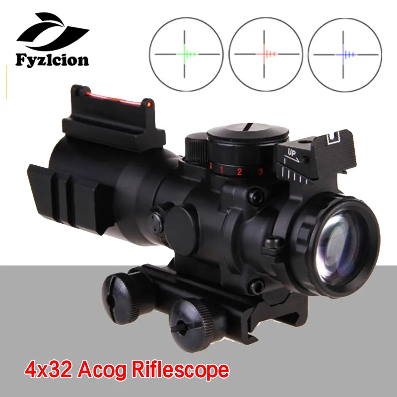 

Sniper Magnifier 4x32 Acog Rifle scope 20mm Dovetail Reflex Optics Scope Tactical Sight For Hunting Rifle Airsoft