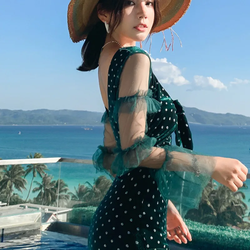 

May High Waisted Swimsuit Monokini Japanese Melting Colaless One Piece Women Luxury Yilu 2009 Korean Sexy Connected Long Sleeve