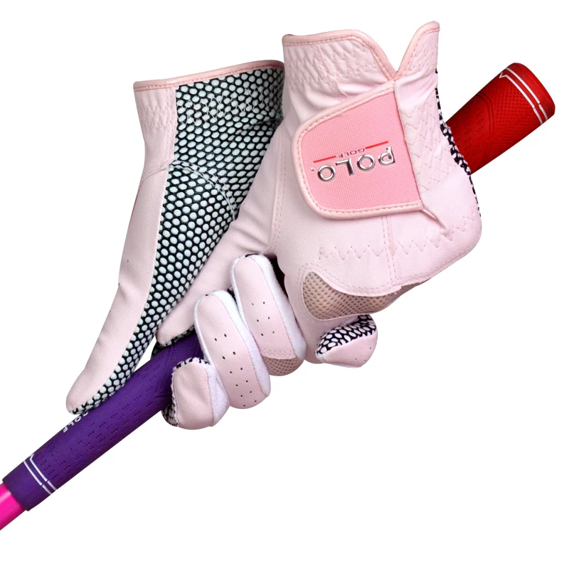 POLO Golf Lady перчатки Спортивные противоскользящие гранулы удобные дышащие женские перчатки для гольфа правой и левой перчатки 2 пара/лот
