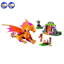 A toy A dream 2016 NEW Bela 10503 Elves Fire Dragon s Lava Cave 446pcs set