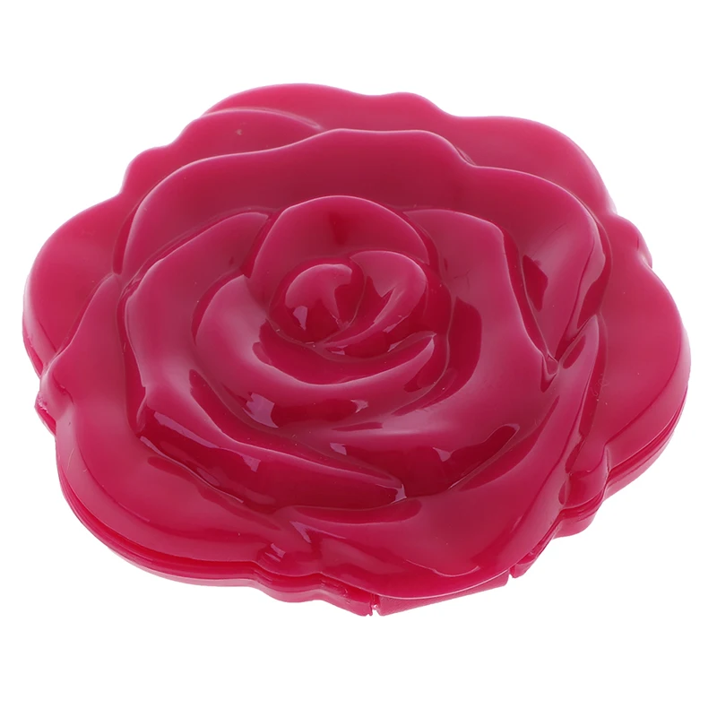 Розовое цветочное зеркало для макияжа милый дизайн компактное портативное карманное зеркало для девочек уникальный подарок двустороннее зеркало для макияжа - Цвет: rose