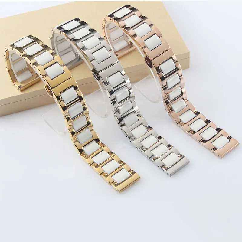 Керамика + Нержавеющая сталь ремешок для часов 20 22 мм samsung Galaxy huawei Tissot T050 T028 часы