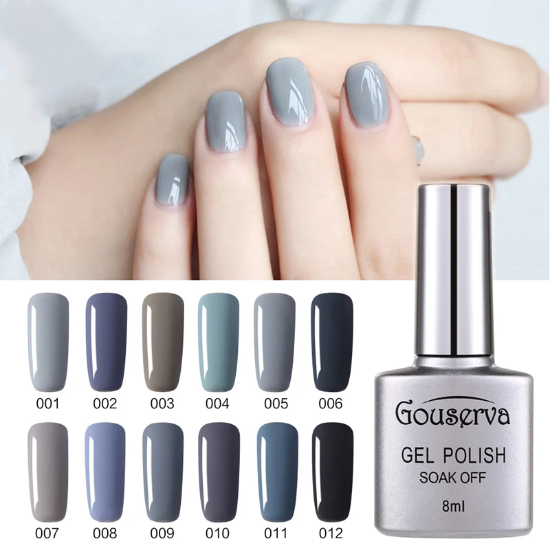 Hot Sale Healthy and Eco friendly12Colors 8MLGray Series Gel Nail