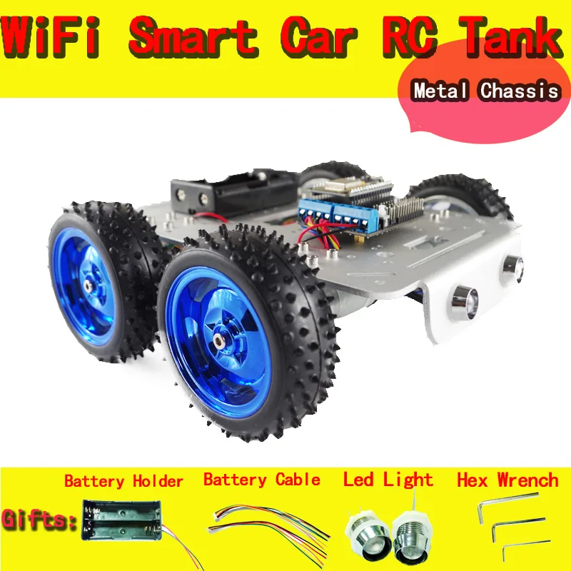 DOIT C300 WiFi RC Car Chassis with NodeMCU ESP8266 Board+Motor Drive Shield Board Kit by APP Phone DIY RC Toy Robot Model doit c300 smart robot car chassis controlled by android and ios phone based on nodemcu esp8266 4wd car diy android toy robot