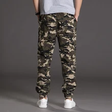Для мужчин Хлопок камуфляжные дамские шаровары с эластичной резинкой на талии до щиколотки Длина брюки Новая мода мужской в стиле «хип-хоп» Стиль Брюки с карманами Size4XL