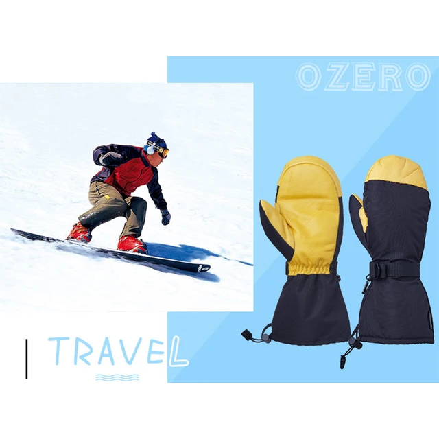 OZERO Winter Ski Skiing Gloves Snowboard Snowmobile Motorcycle Riding 3M Sports Windproof Waterproof Warm Gloves For Men’s Woman