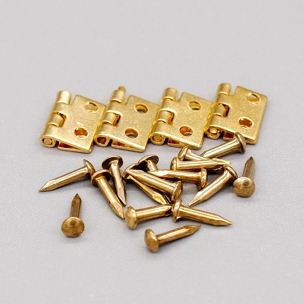 

Odoria 1:12 Miniature Golden Mini Hinges and Screws 4 Set in 1 Pack For Door Closet Cabinet Dollhouse Tool Hardwork Accessories
