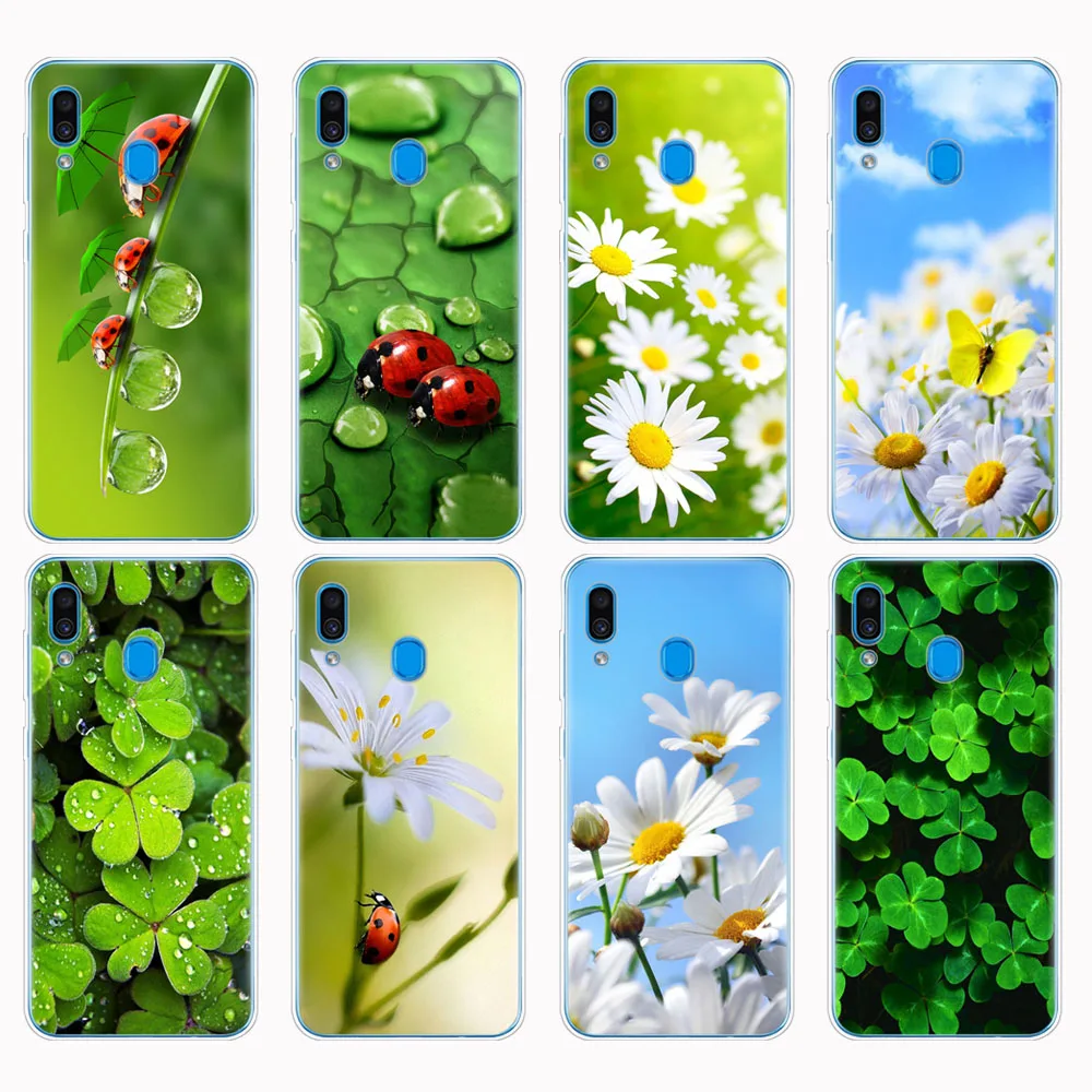 

Case For Samsung A50 Case For Samsung Galaxy A50 A60 A10 A30 A40 A70 A 50 2019 A9 A7 2018 four leaf ladybug daisy