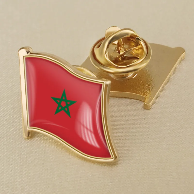 Morocco Single Flag Lapel Pins