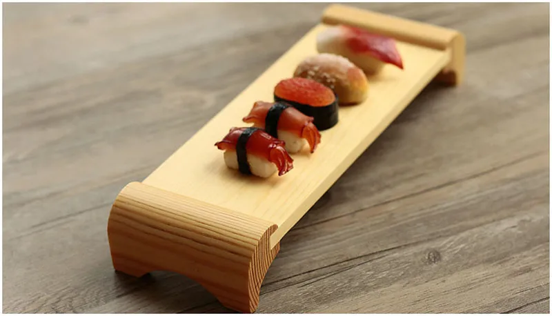 Деревянная посуда прямоугольные тарелки для суши поднос для еды японское блюдо для суши простой стиль Nigiri Salmoon Sashimi сосуд десертные закуски 1 шт