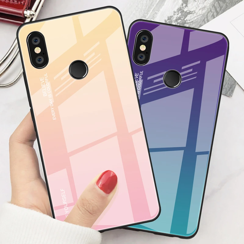 Роскошный чехол из закаленного стекла для Xiaomi Redmi Note 7 6 5 Pro 6A Plus полный телефона