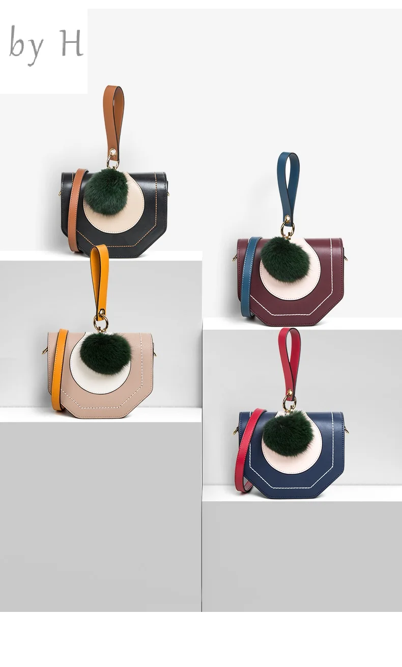 

by H new 2019 new arrival cow leather big capacity bodycross saddle handbag for Women Genuine Leather lady bags