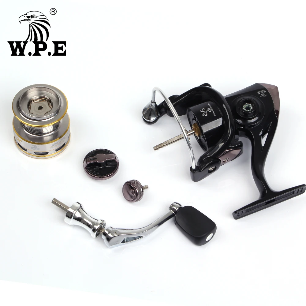 W.P.E BLACK TENA Series 5.1:1 Spinning Fishing Wheel 2000 3000 4000 5000 with 9+1 Ball Bearings 8KG Max Drag Power Fishing Reel