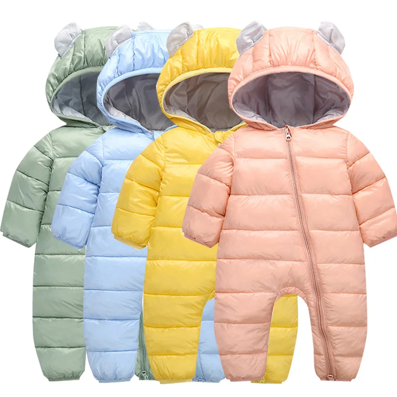

Newborn baby girl rompers Winter Thick Warm toddler Hooded Jumpsuit Kids Outwear baby costume toddler romper boys Clothing