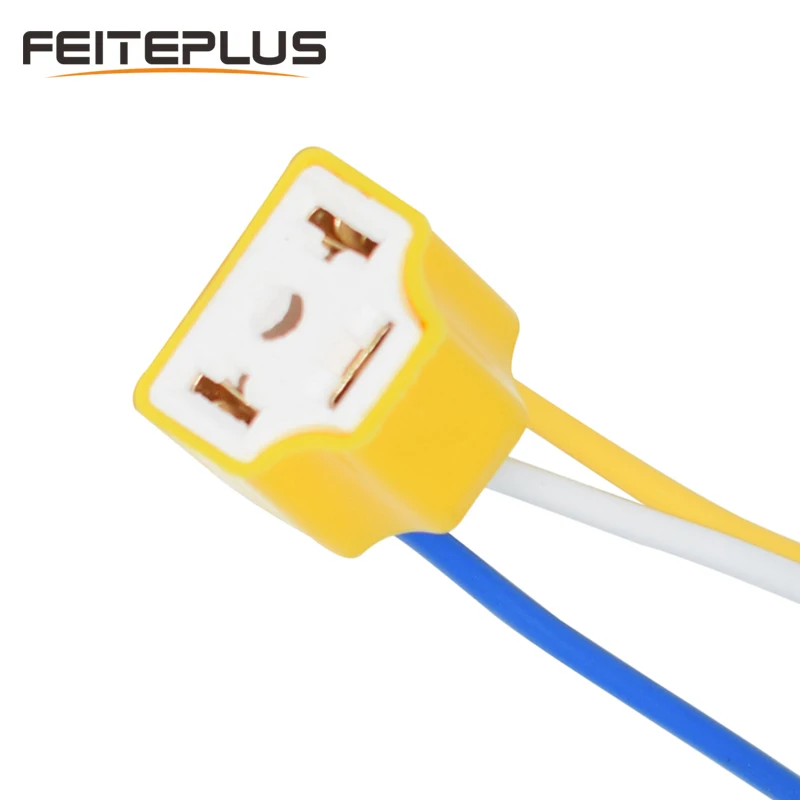 

H4 9003 HB2 Car Headlight Fog Light Female Socket Extension Plug Pigtail Ceramic Plug Connector With Wiring Harness