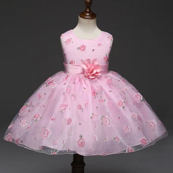 

Hot Selling Girls Sleeveless Princess Flower Dress Children Kids Clothes Wedding Party Birthday Dresses -17